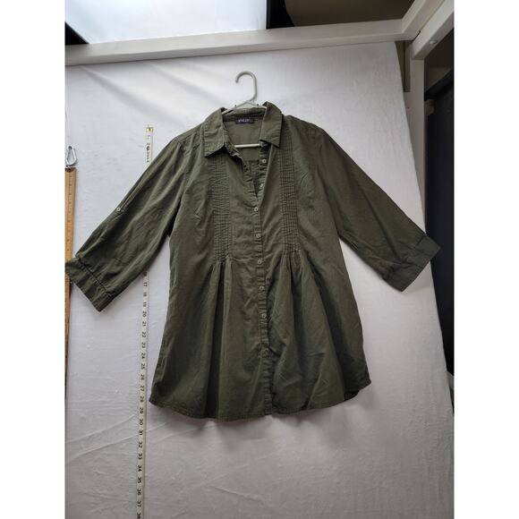 FYLO Army Green pull over blouse Size L - Picture 1 of 8